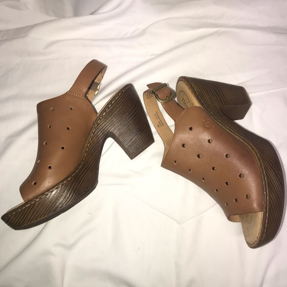 BORN LEATHER SLINGBACK CLOGS Sz 10 - Picture 4 of 8